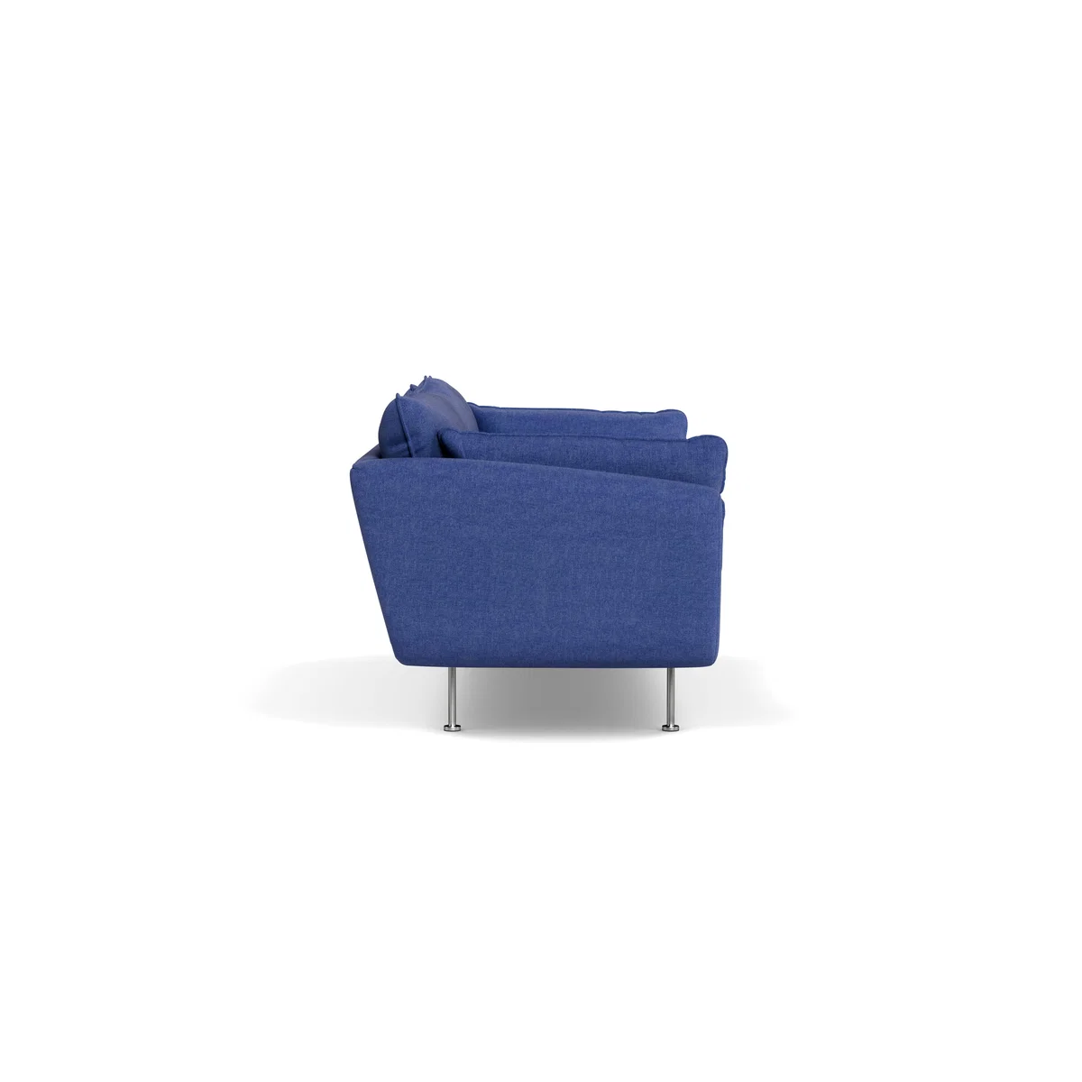 Heal's Allora 3 Seater Sofa Brushed Cotton Cobalt Brass Feet – image 4