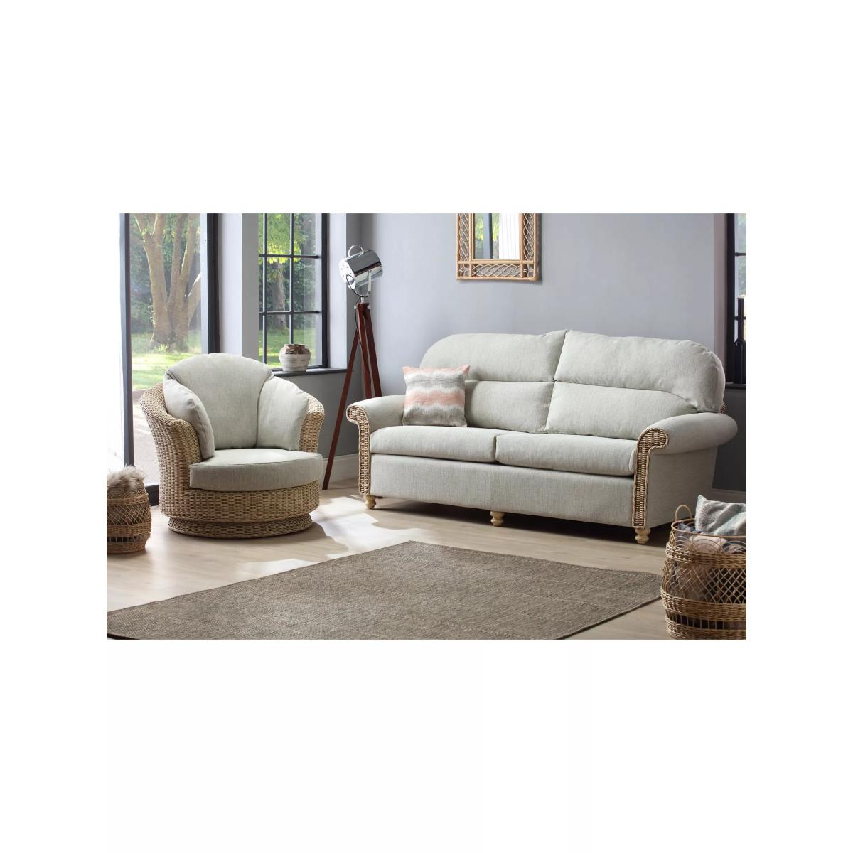 Desser Samford Rattan 3-Seater Sofa, Pebble – image 3