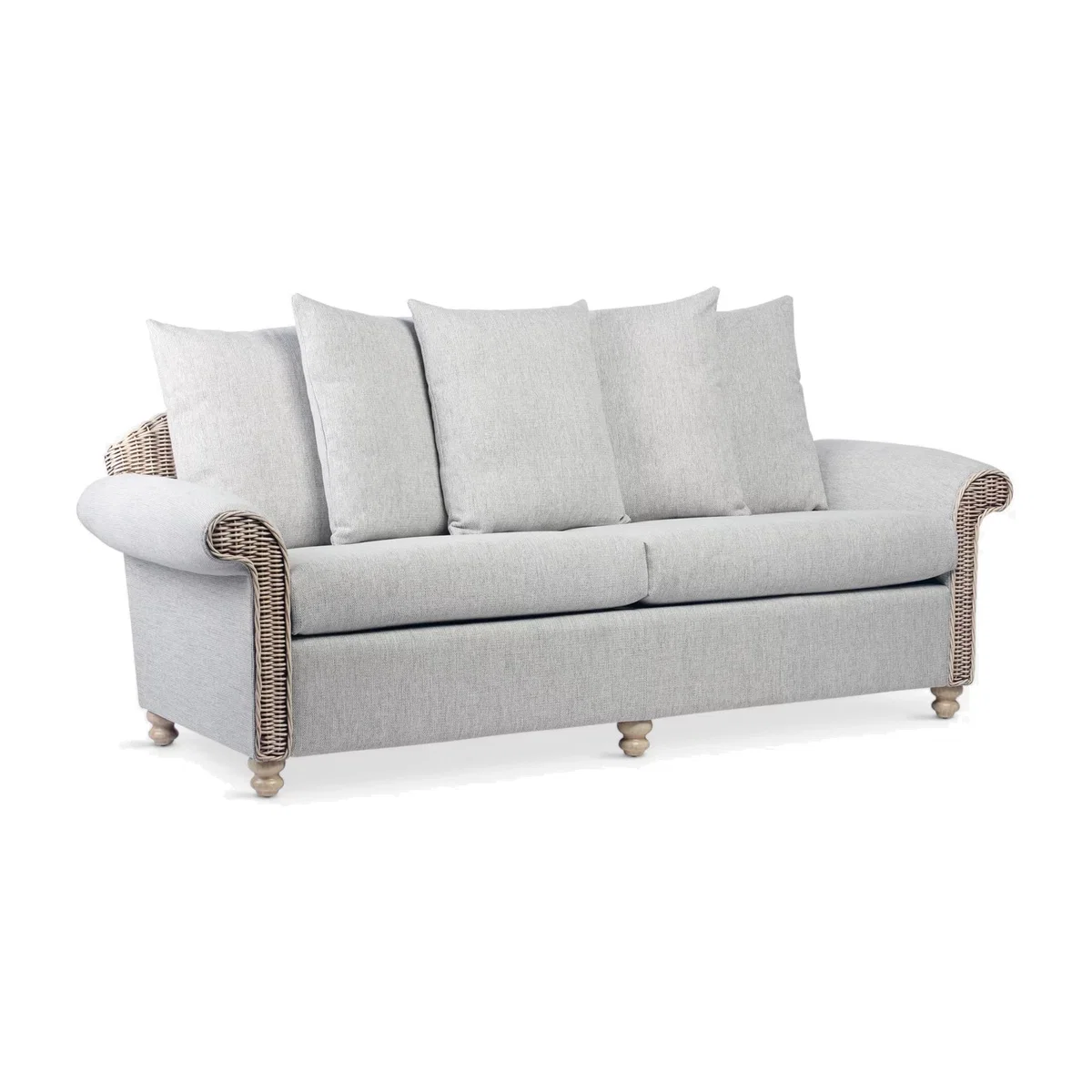 Desser Samford Rattan 3-Seater Sofa with Scatter Cushions, Pebble – image 1