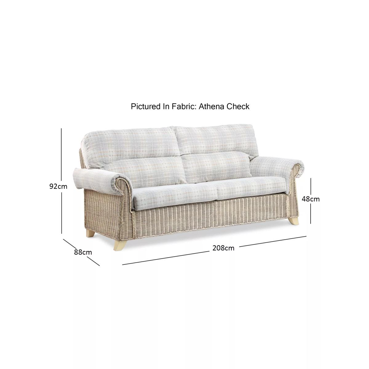 Desser Clifton Rattan Athena Check 3-Seater Sofa, Grey – image 5