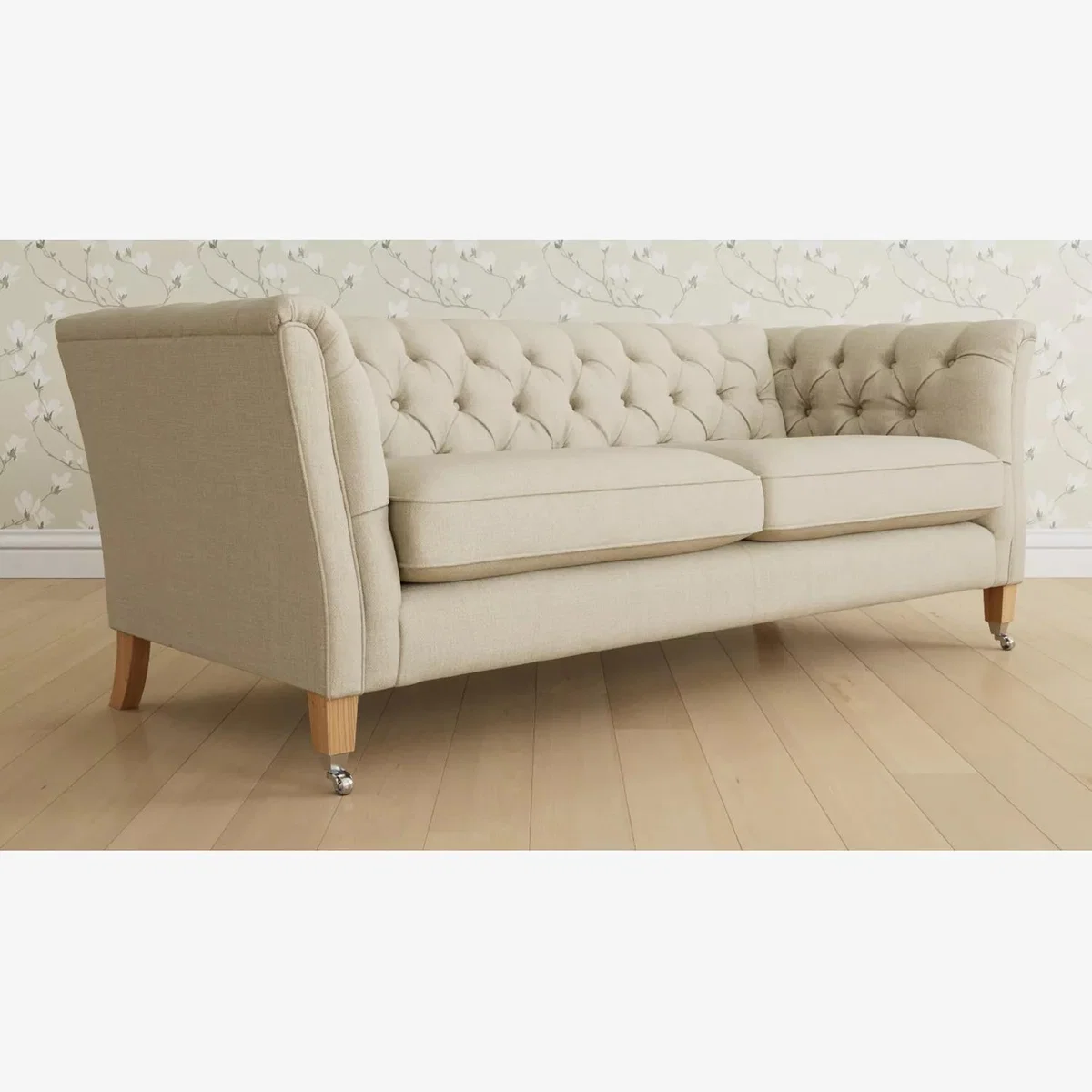 Laura Ashley Chatsworth Large 3 Seater Sofa, Oak Leg – image 1