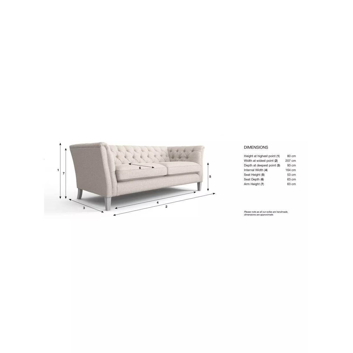 Laura Ashley Chatsworth Large 3 Seater Sofa, Teak Leg – image 2