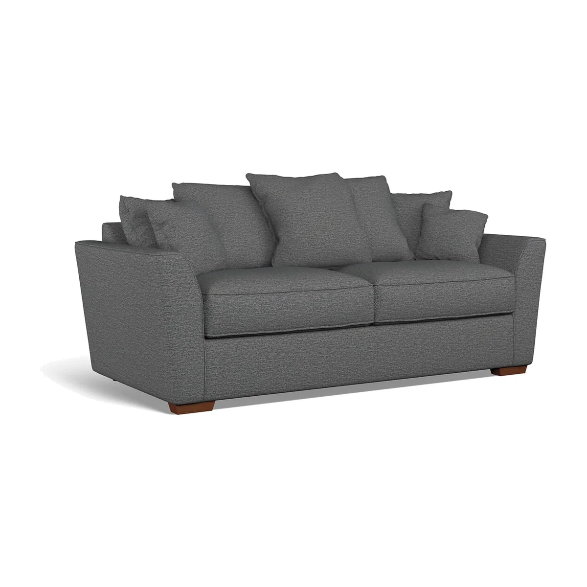 Florence Scatterback Woven 3 Seater Sofa with Dark Brown Wood Legs – image 1