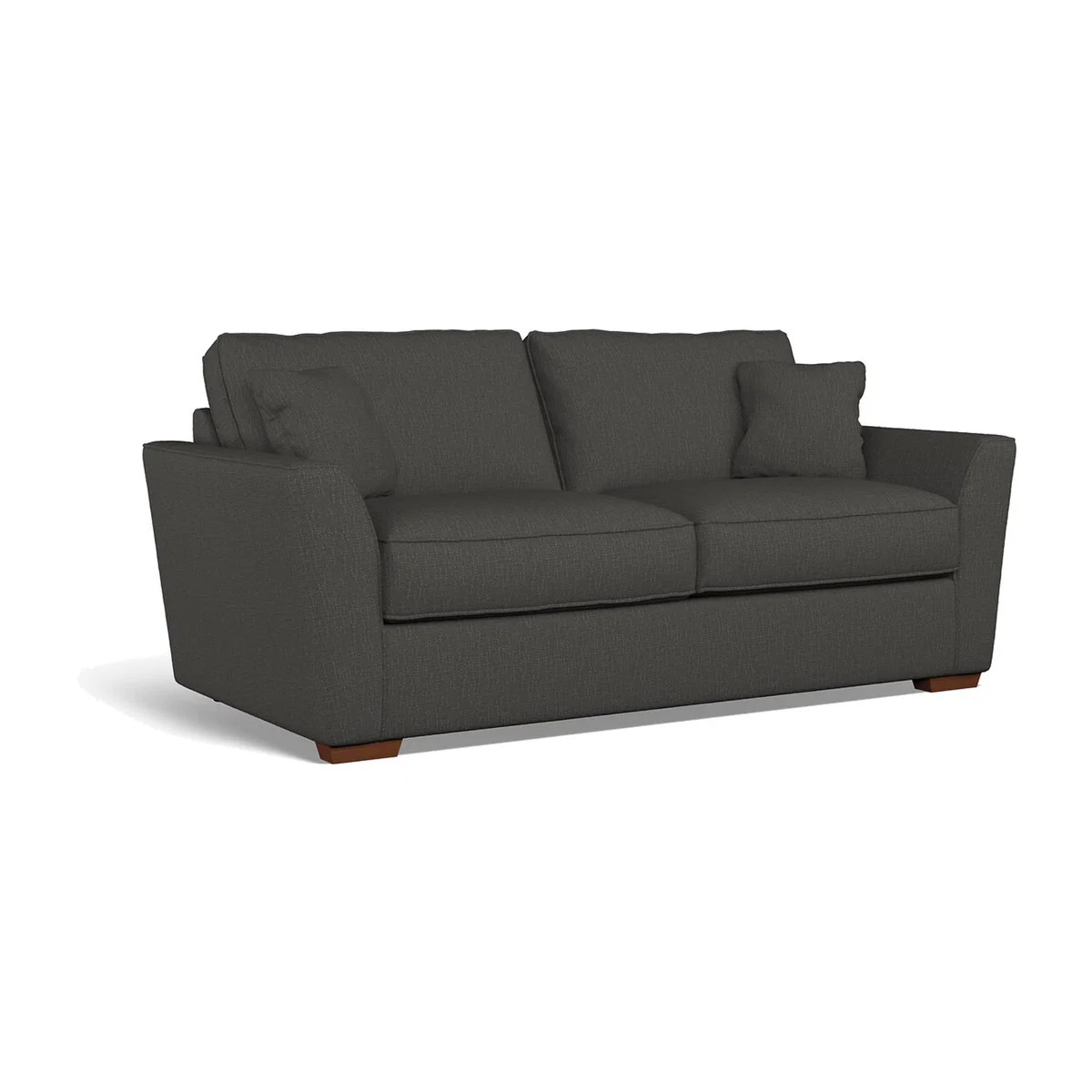 Florence Textured Woven 3 Seater Sofa with Dark Brown Wood Legs – image 1