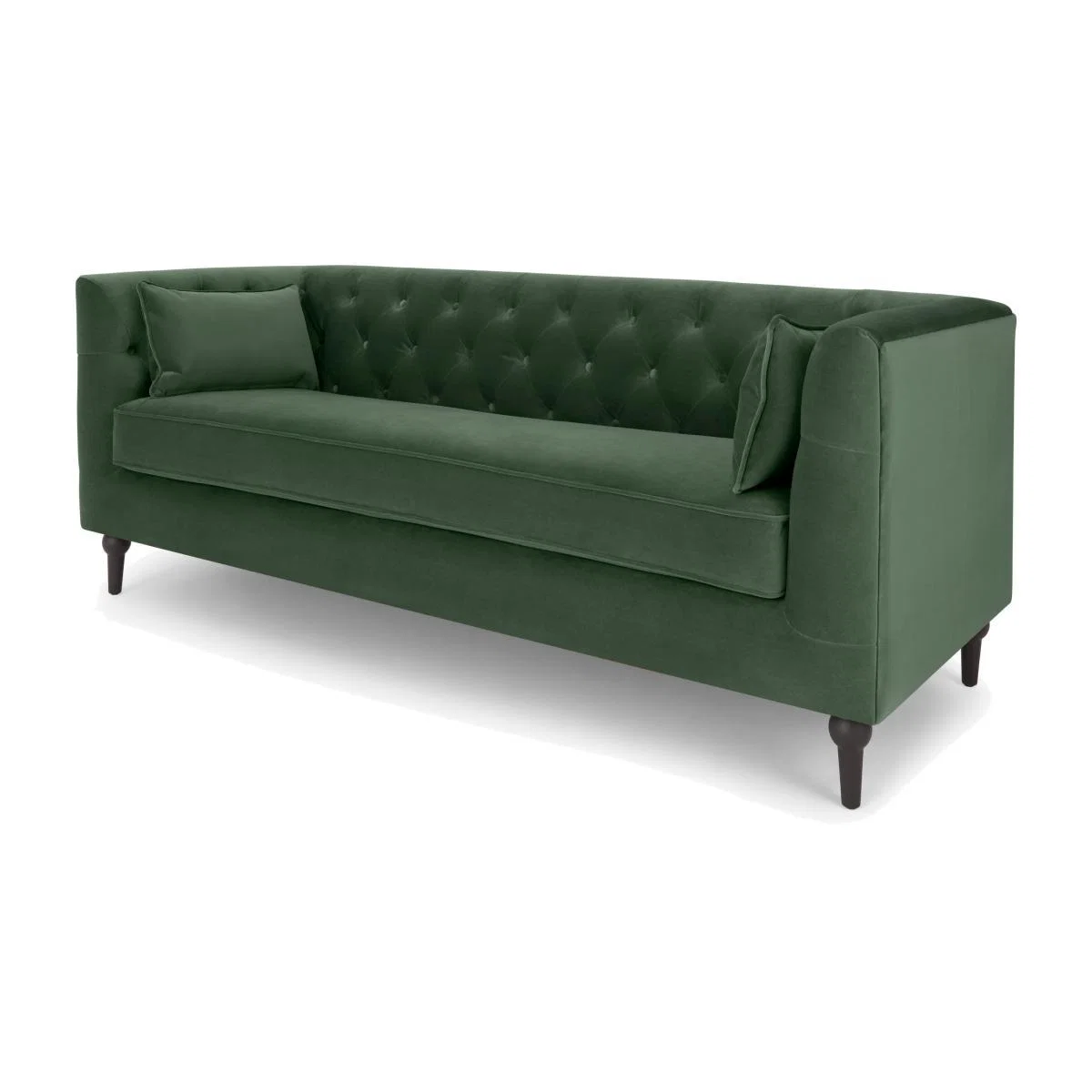 Flynn 3 Seater Sofa, Elm Green Velvet – image 1