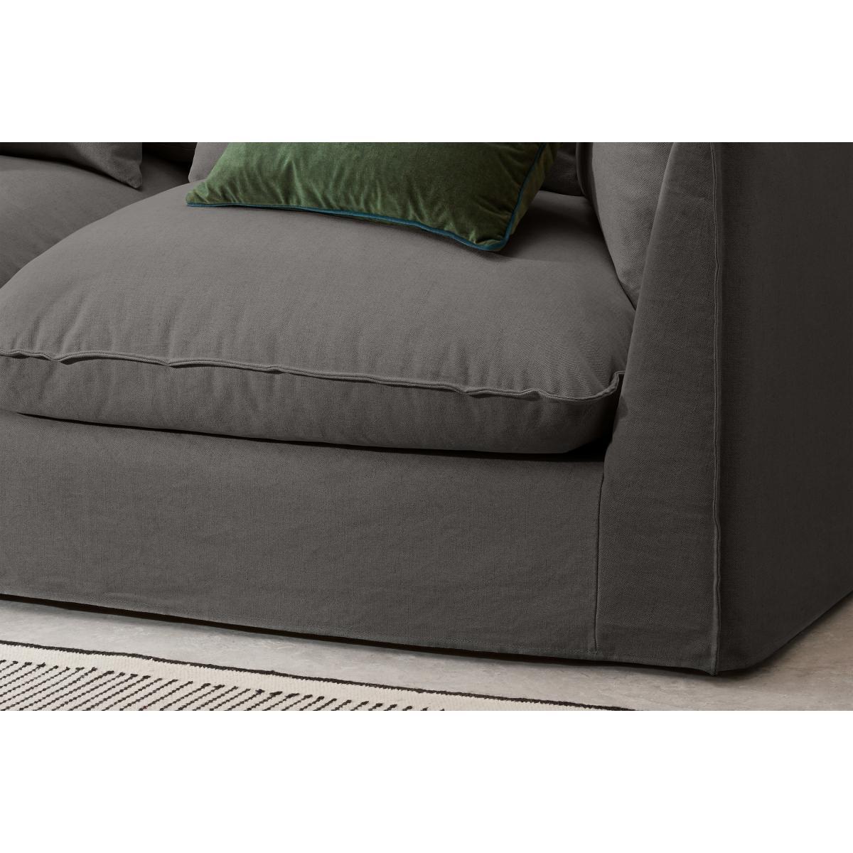 Kasiani 3 Seater Sofa, Steel Cotton & Linen Mix – image 5