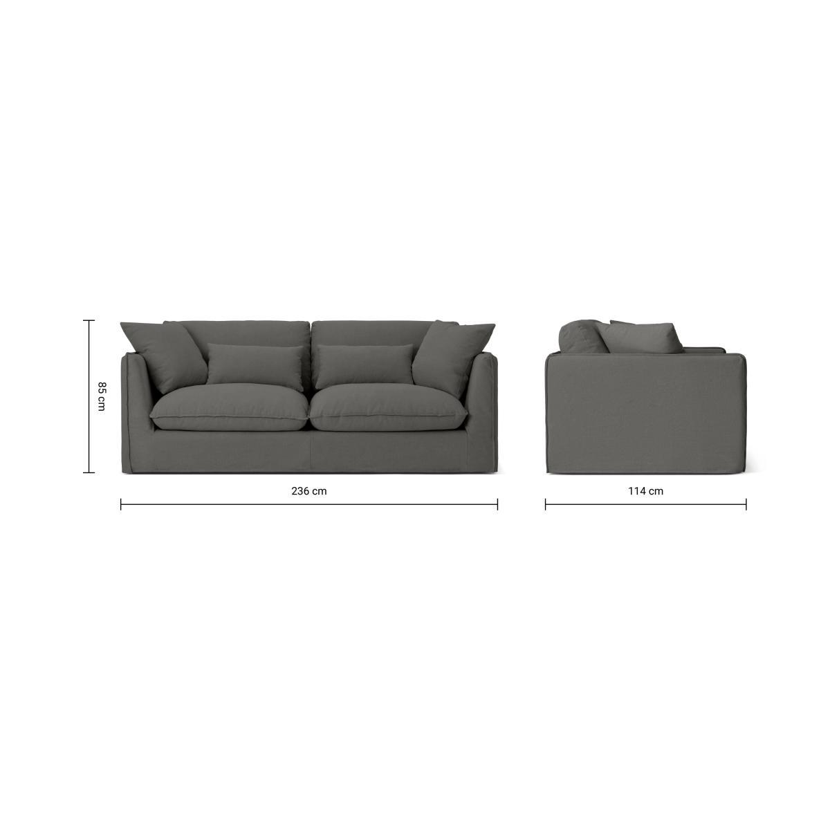Kasiani 3 Seater Sofa, Steel Cotton & Linen Mix – image 9