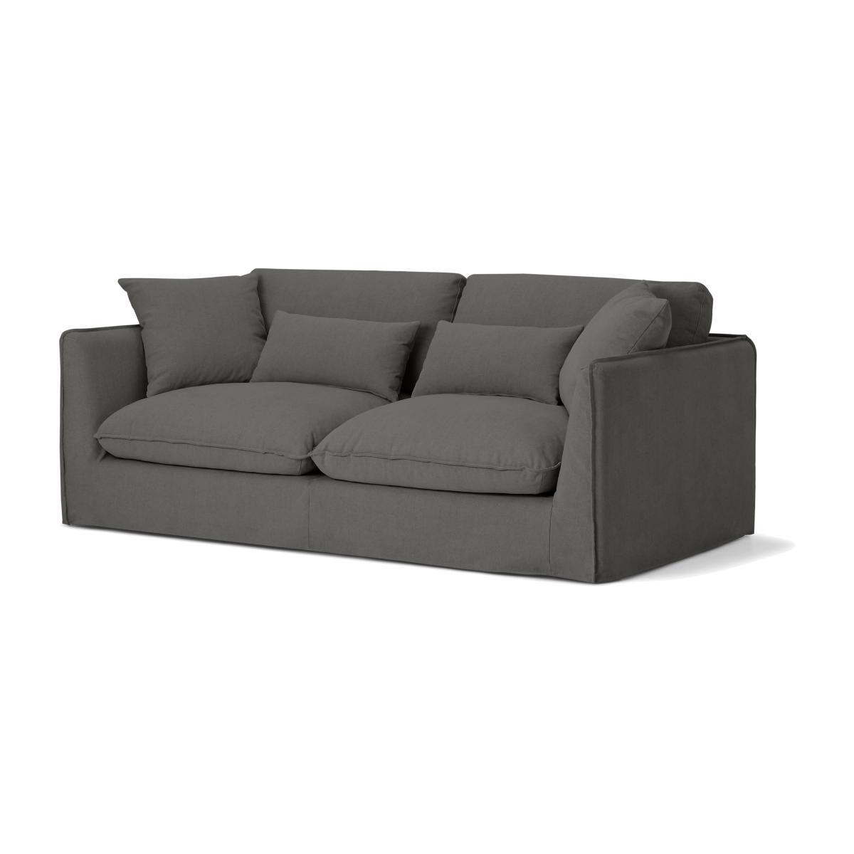 Kasiani 3 Seater Sofa, Steel Cotton & Linen Mix – image 1