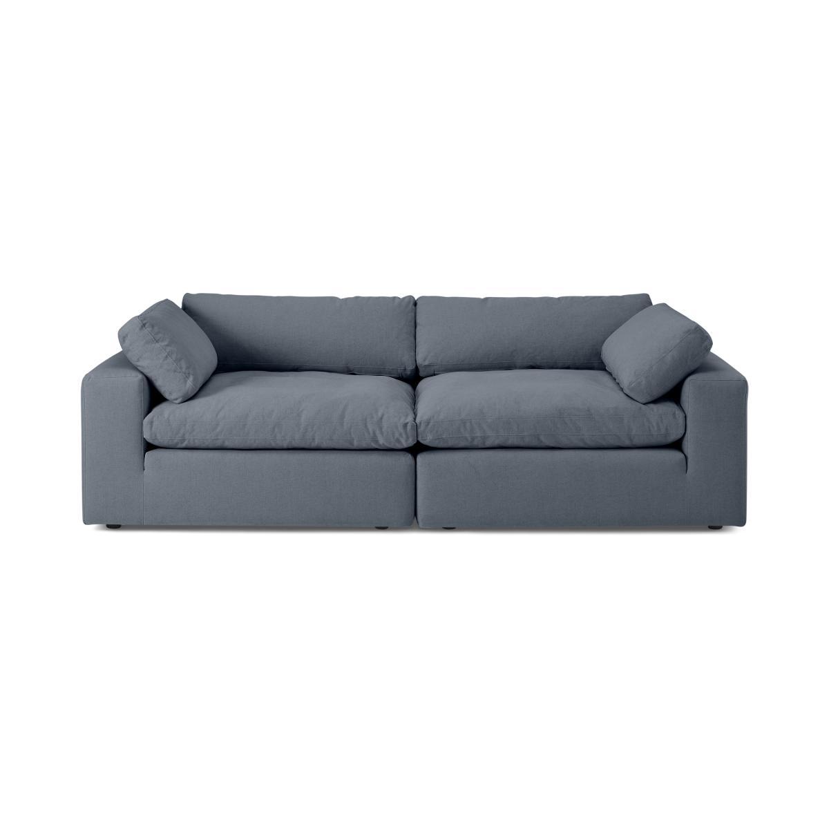 Samona 4 Seater Sofa, Jeans Blue Cotton & Linen Blend – image 2