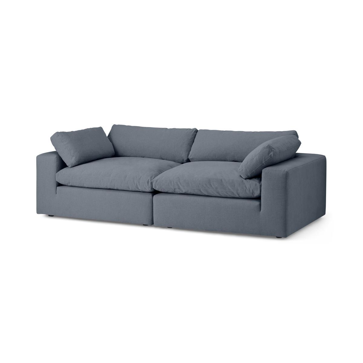 Samona 4 Seater Sofa, Jeans Blue Cotton & Linen Blend – image 3