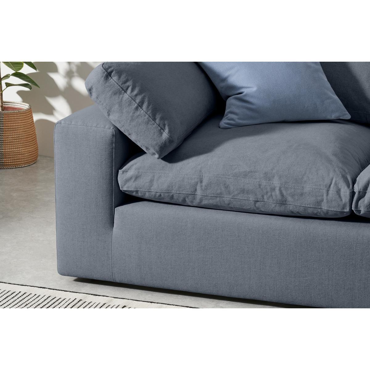 Samona 4 Seater Sofa, Jeans Blue Cotton & Linen Blend – image 7