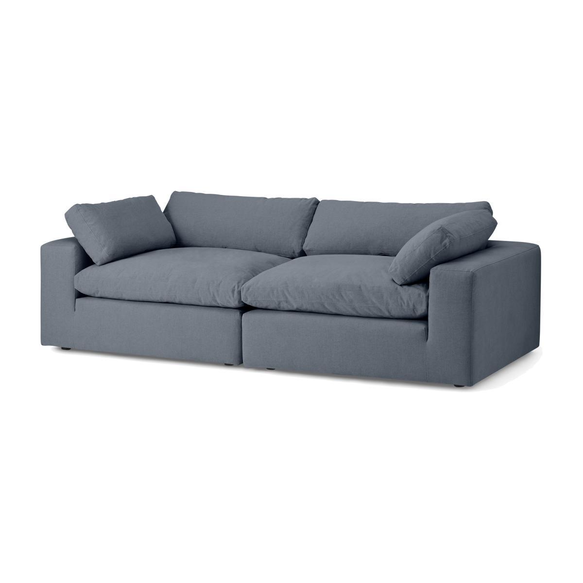 Samona 4 Seater Sofa, Jeans Blue Cotton & Linen Blend – image 1