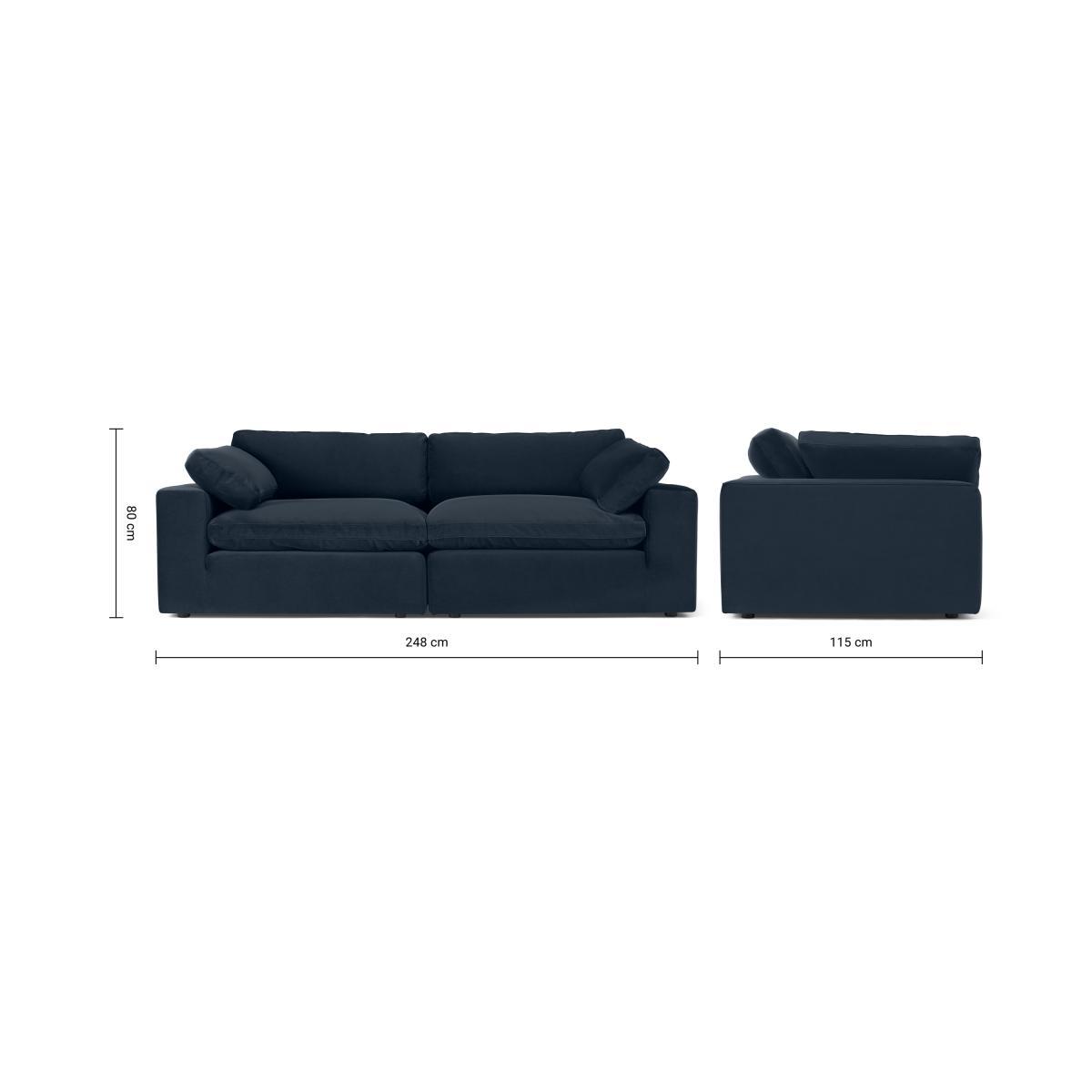 Samona 3 Seater Sofa, Dark Blue Velvet – image 9