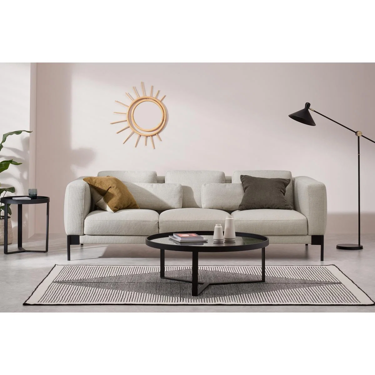 Daxton 3 Seater Sofa, Oat Weave – image 4