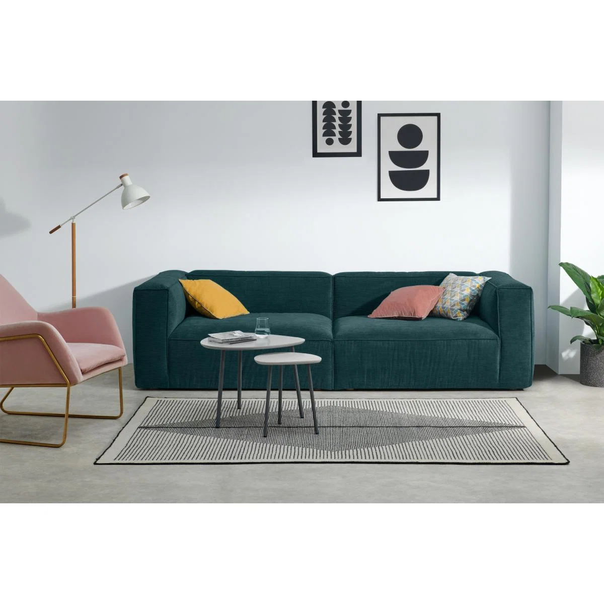Bastein 3 Seater Sofa, Pine Corduroy Velvet – image 4