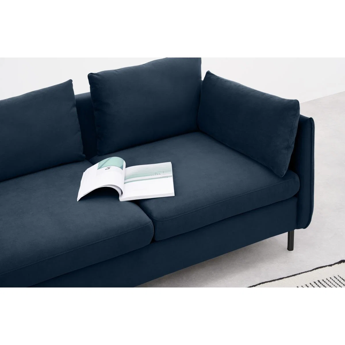 Vento 3 Seater Sofa, Sapphire Blue Velvet – image 5