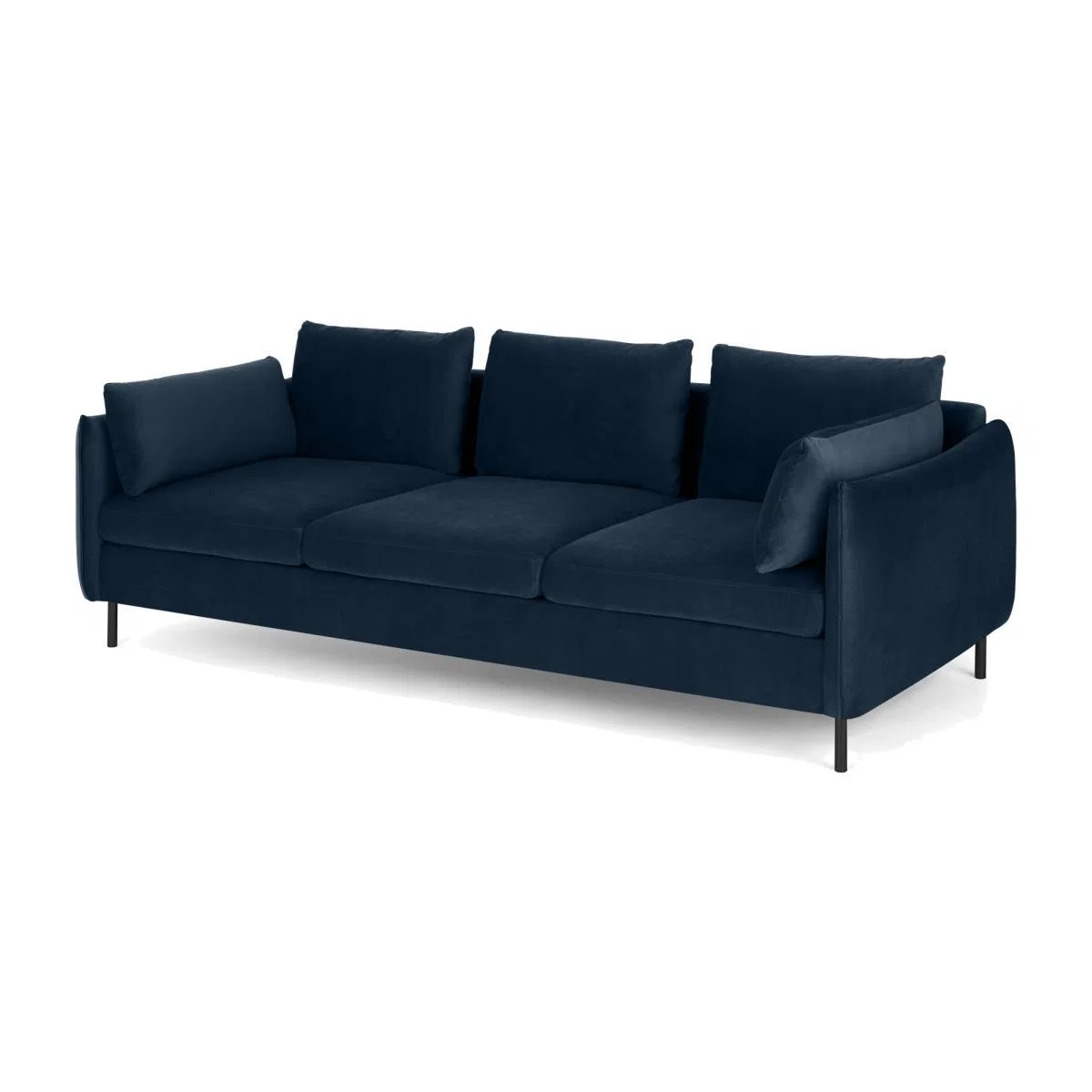 Vento 3 Seater Sofa, Sapphire Blue Velvet – image 1