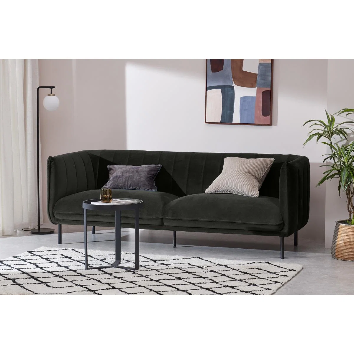 Selene 3 Seater Sofa, Mourne Grey Recycled Velvet – image 4