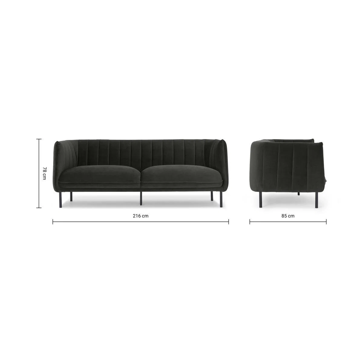 Selene 3 Seater Sofa, Mourne Grey Recycled Velvet – image 9