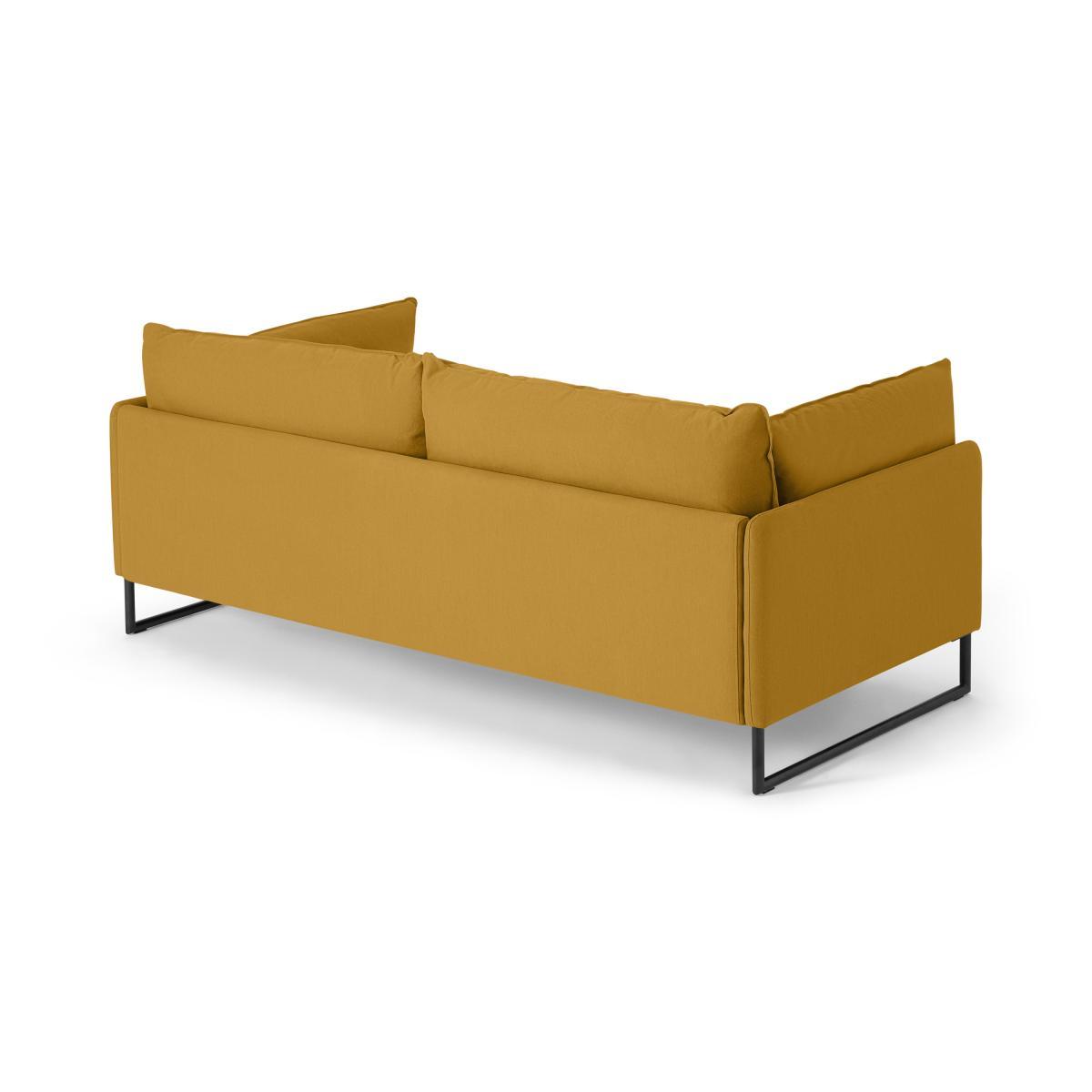 Malini 3 Seater Sofa, Ochre Cotton & Linen Mix – image 6