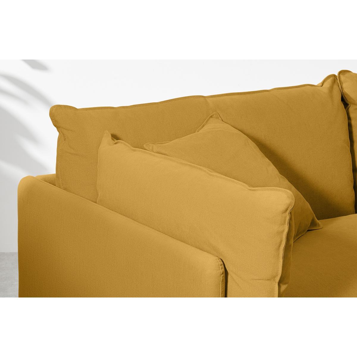 Malini 3 Seater Sofa, Ochre Cotton & Linen Mix – image 7