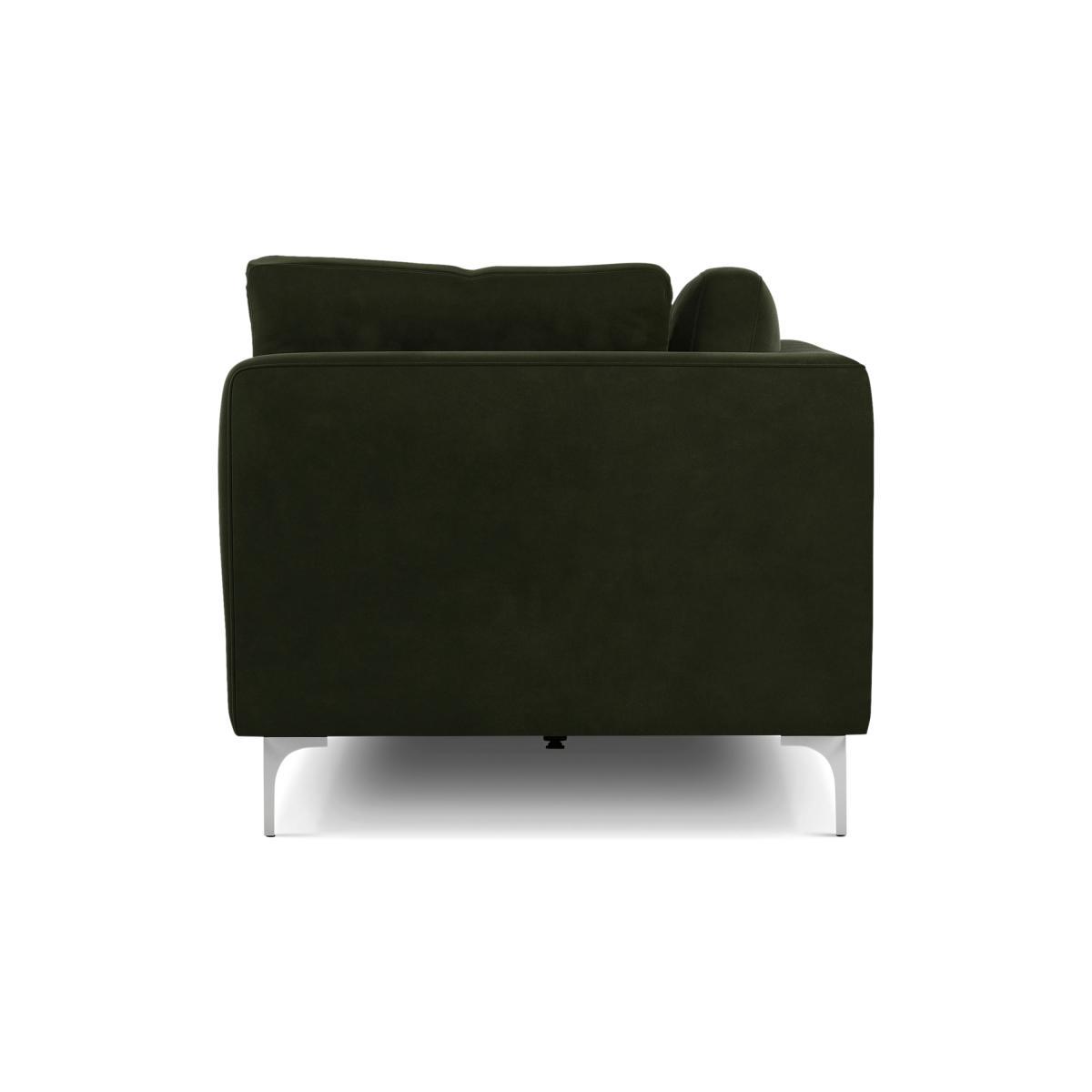 Monterosso 3 Seater Sofa, Dark Olive Velvet with Chrome Leg – image 4