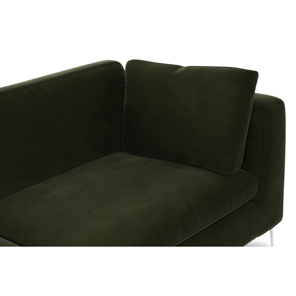 Monterosso 3 Seater Sofa, Dark Olive Velvet with Chrome Leg – image 6