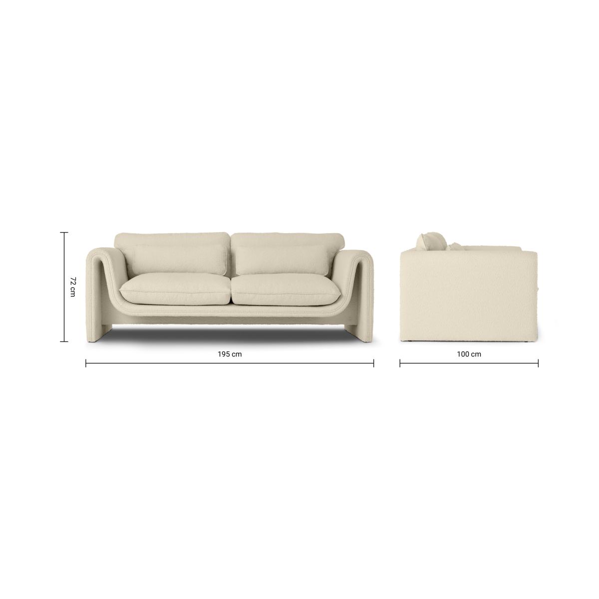 Luisa Large 2 Seater Sofa, White Boucle – image 3