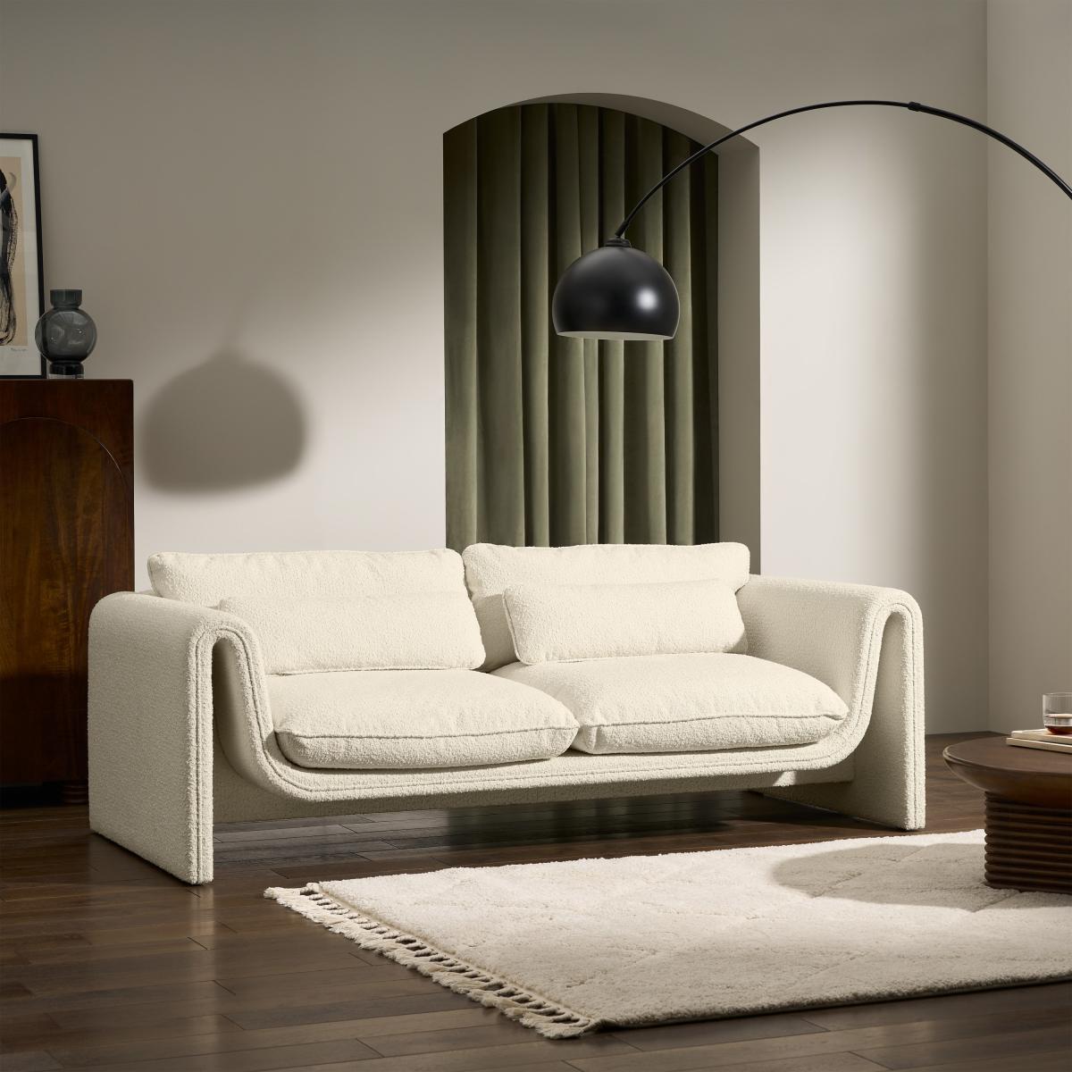 Luisa Large 2 Seater Sofa, White Boucle – image 4
