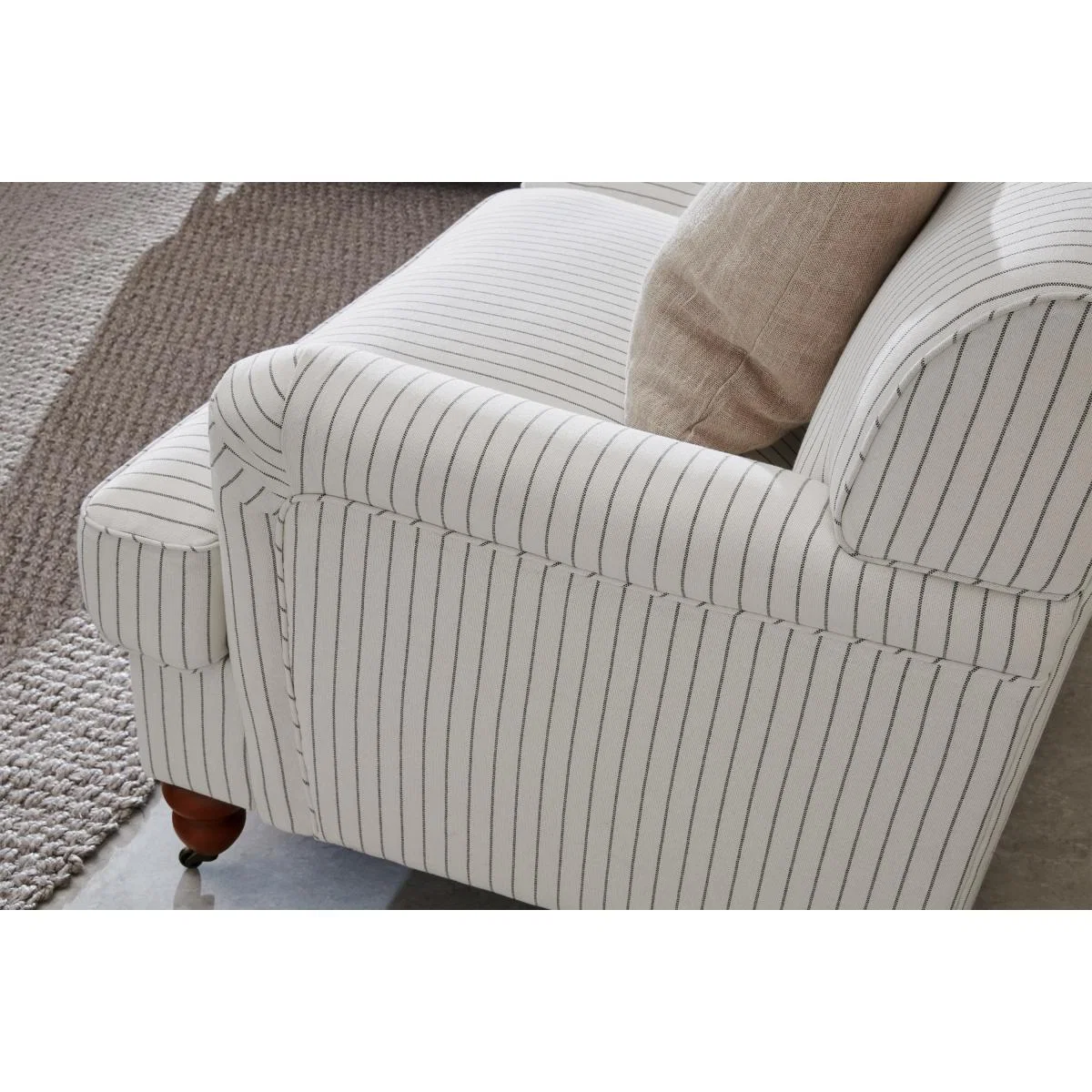 Orson 3 Seater Sofa, Off-White Striped Recycled Safi – image 6