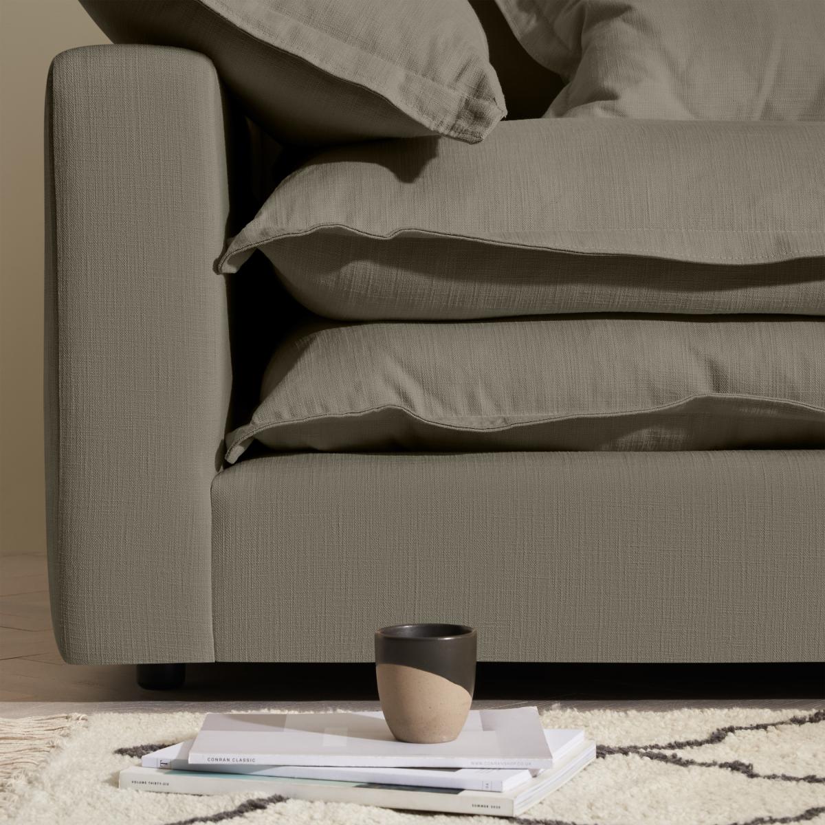 Calendre 3 Seater Sofa, Olive Brushed Cotton – image 12