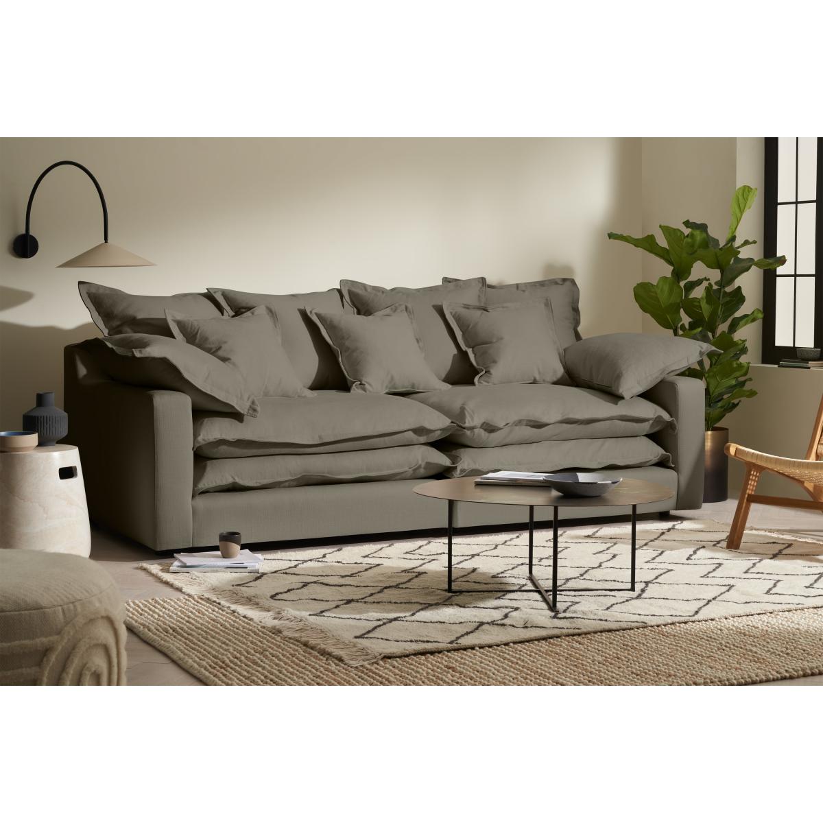 Calendre 3 Seater Sofa, Olive Brushed Cotton – image 4