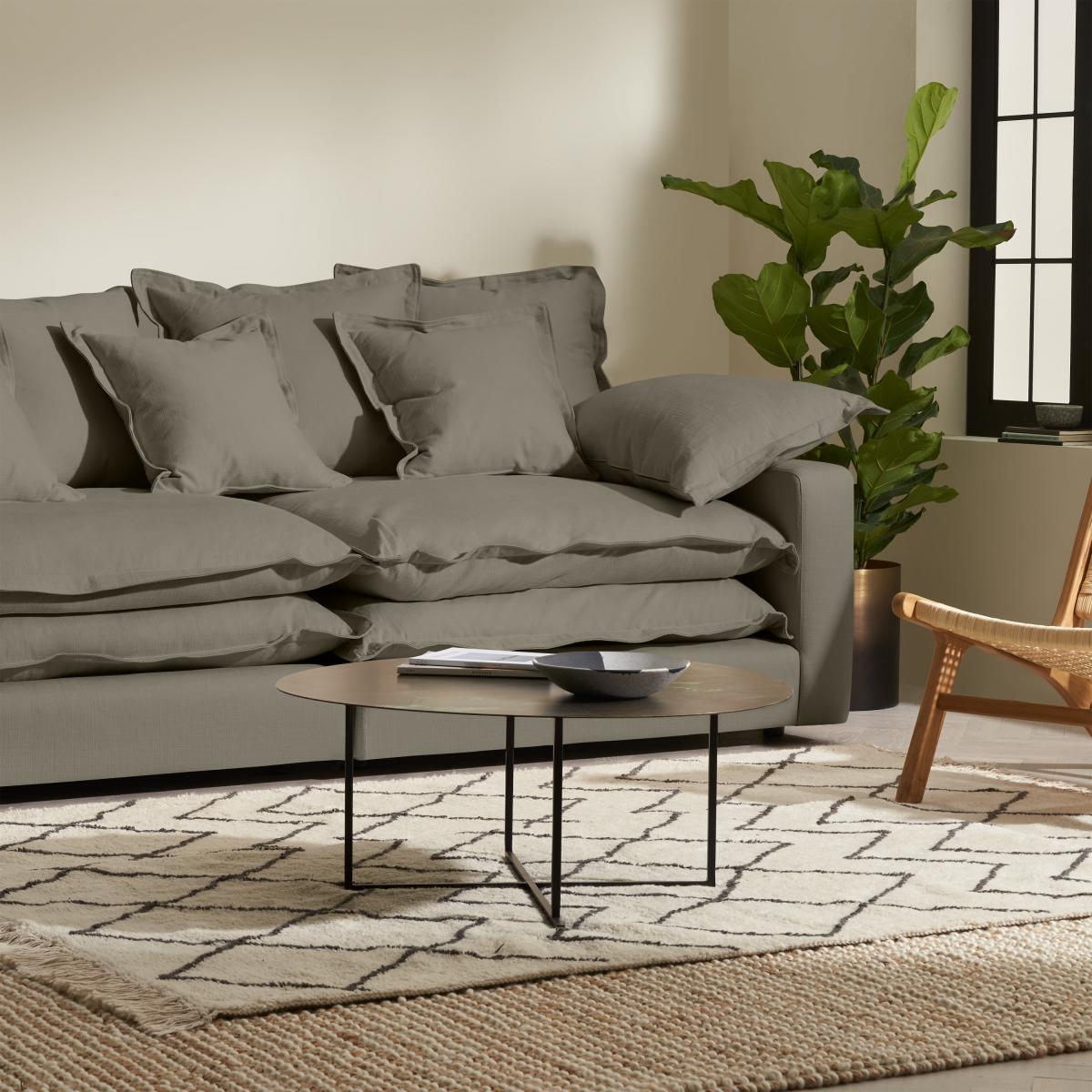 Calendre 3 Seater Sofa, Olive Brushed Cotton – image 10