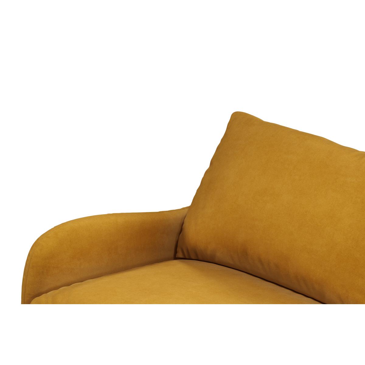 Sofia 3 Seater Sofa, Mustard Recycled Velvet with Light Wood Legs – image 6