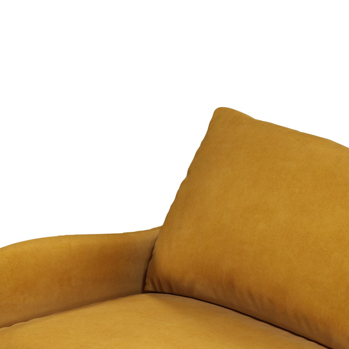 Sofia 3 Seater Sofa, Mustard Recycled Velvet with Light Wood Legs – image 9