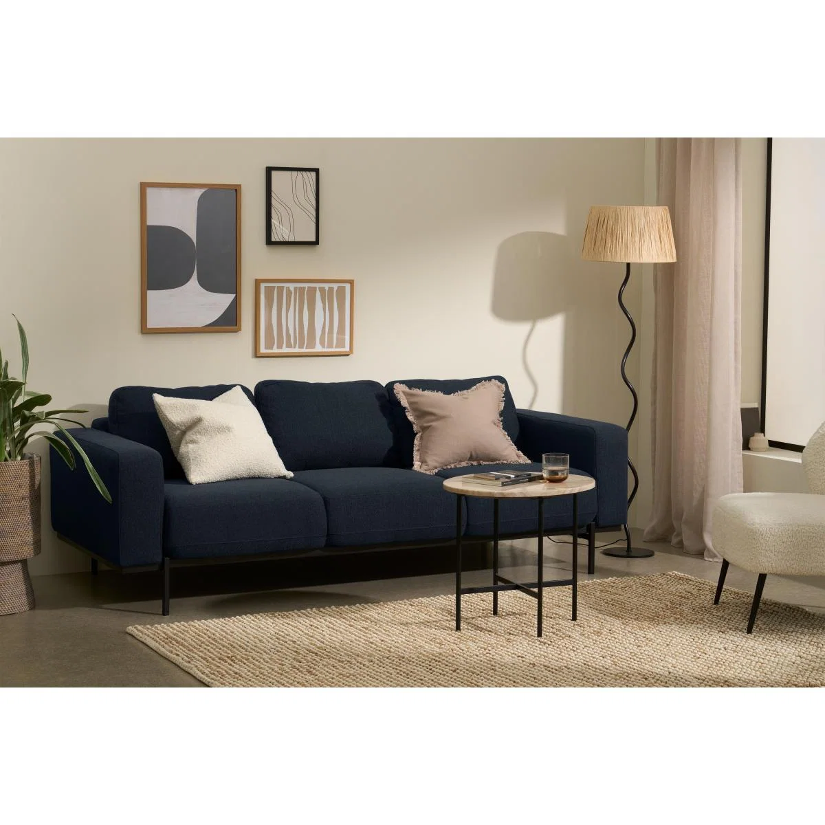 Jarrod 3 Seater Sofa, Midnight Blue Weave – image 4