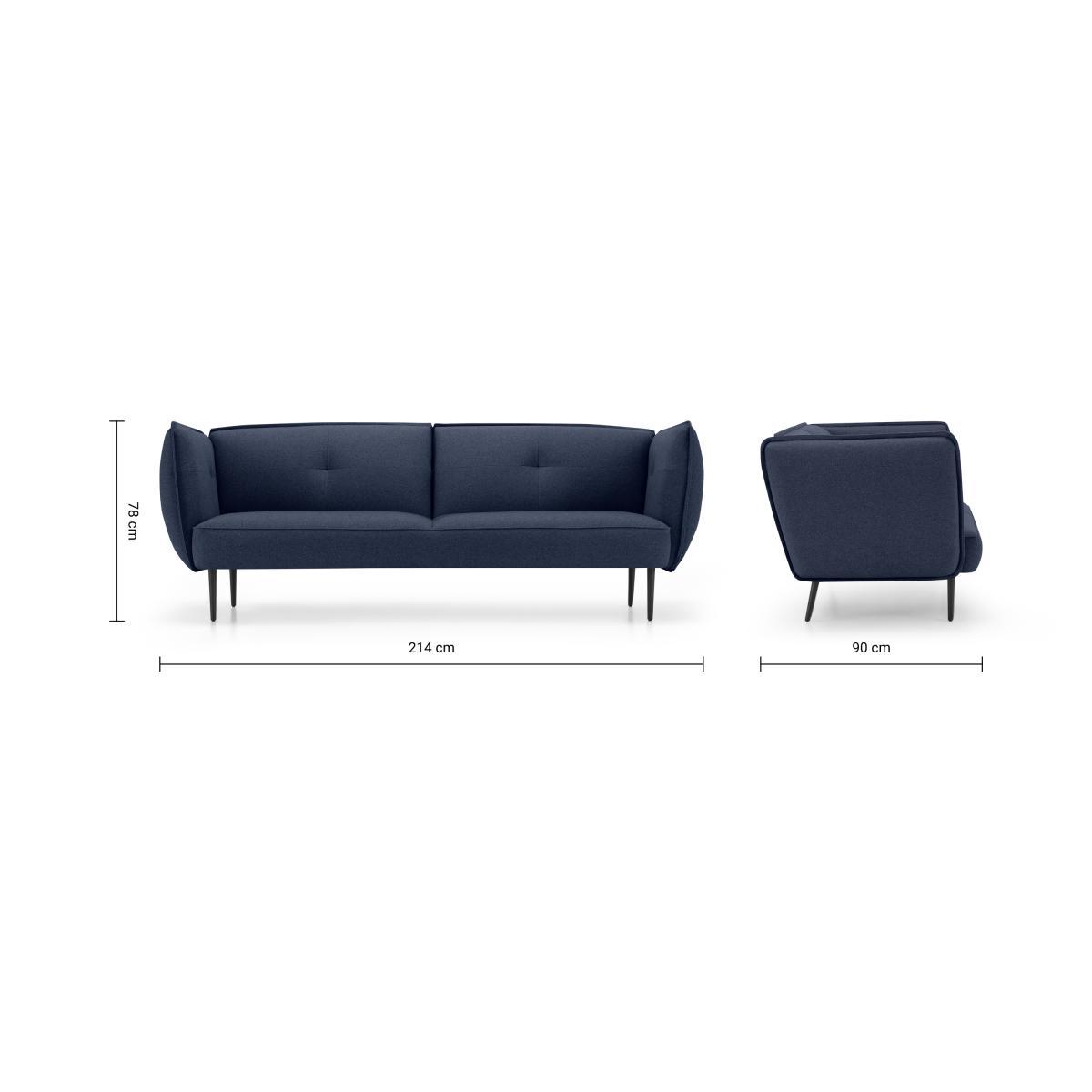 Matteo 3 Seater Sofa, Flavio Blue Weave – image 9