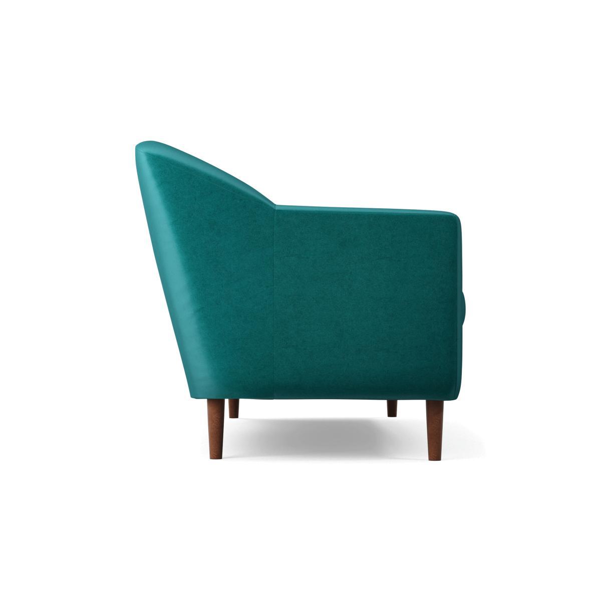 Tubby 3 seater, Tuscan Teal Velvet, Dark Wood Leg – image 5