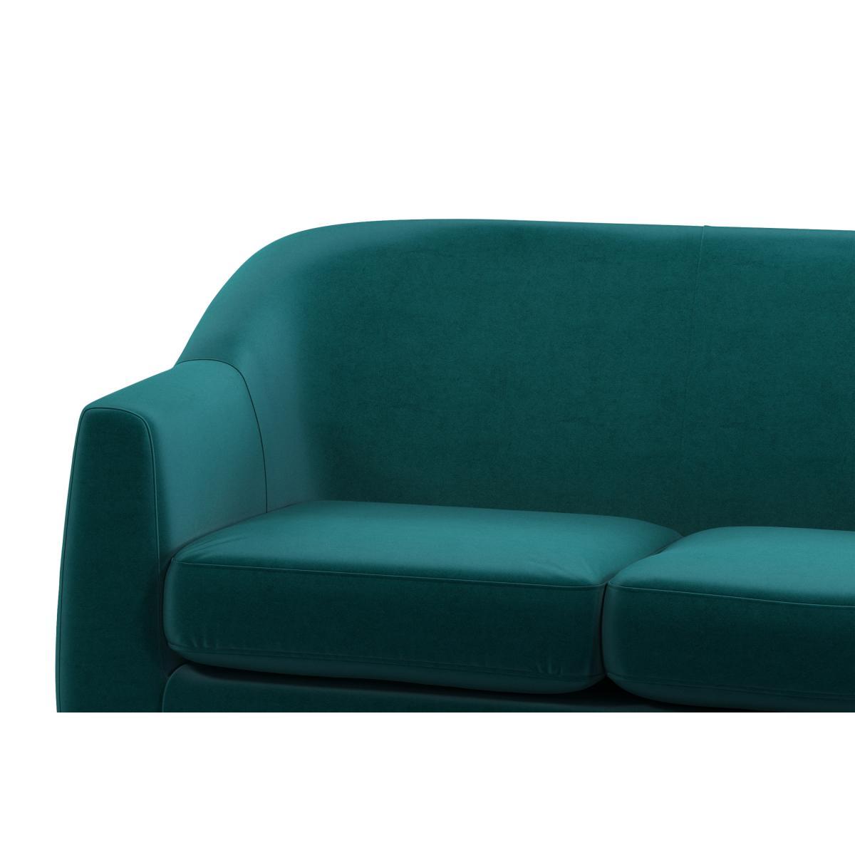 Tubby 3 seater, Tuscan Teal Velvet, Dark Wood Leg – image 7