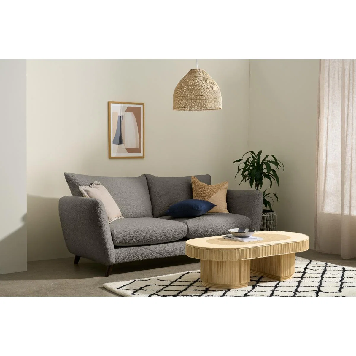 Elmira 3 Seater Sofa, Dove Grey Boucle – image 4