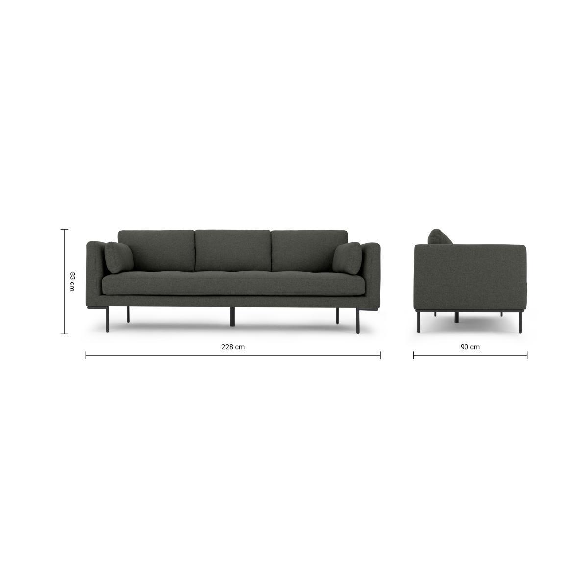 Harlow 3 Seater Sofa, Hudson Grey  – image 9