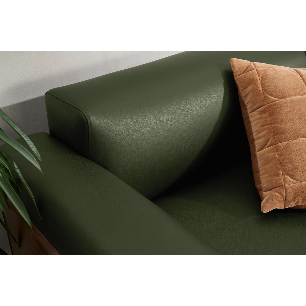 Presley 3 Seater Sofa, Denver Birch Green Leather & Walnut Veneer – image 7
