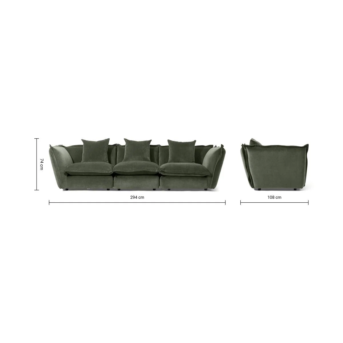 Fernsby 3 Seater Sofa, Spruce Chenille Fabric – image 9