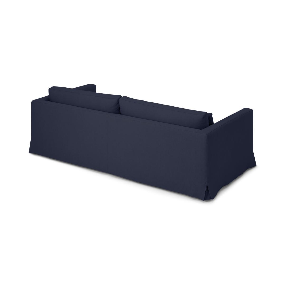 Arabelo 3 Seater Loose Cover Sofa, Midnight Blue Cotton & Linen Mix Fabric – image 6