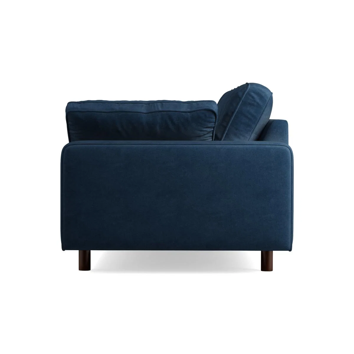 Content by Terence Conran Tobias, 3 Seater Sofa, Navy Blue Recycled Velvet with Dark Wood Legs – image 5