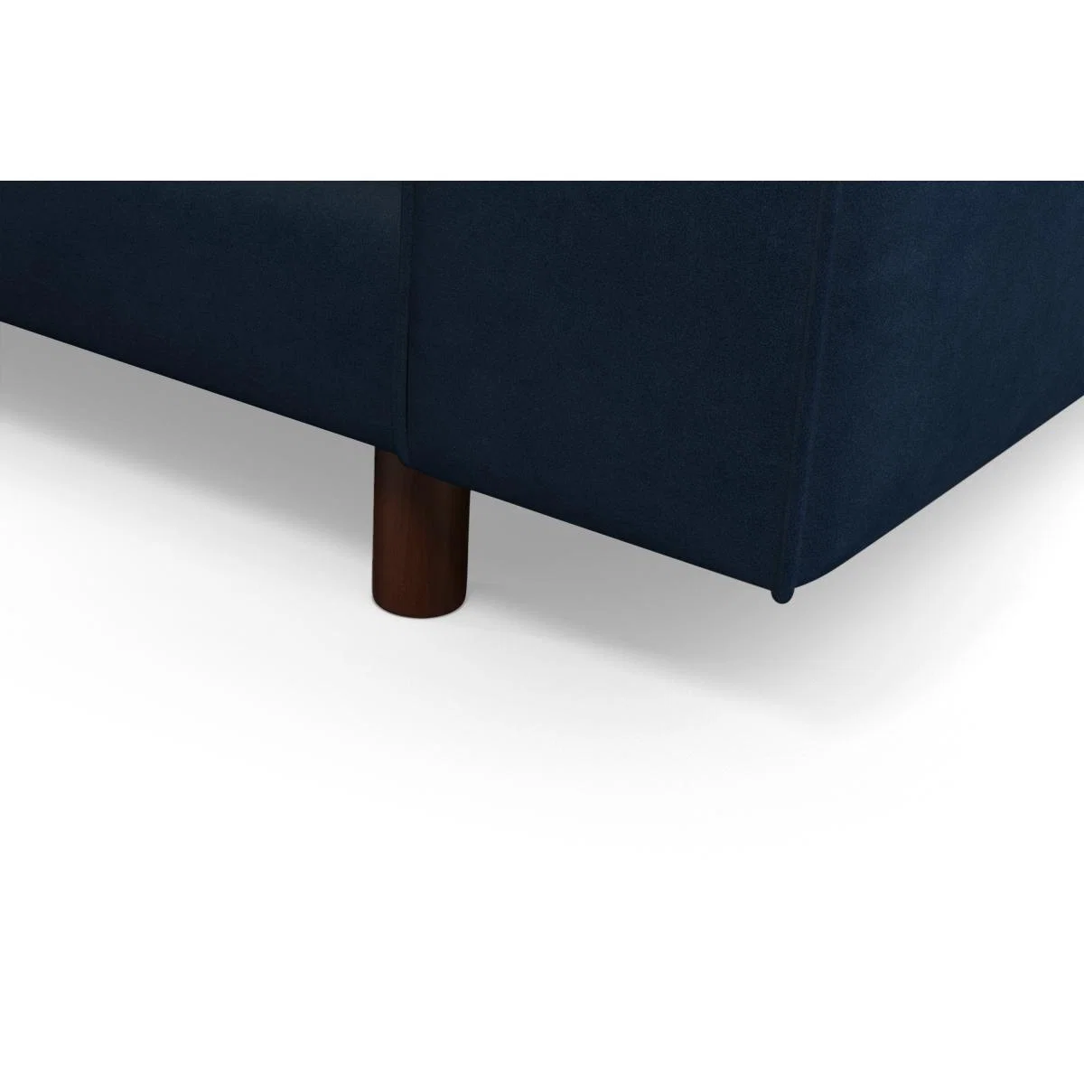 Content by Terence Conran Tobias, 3 Seater Sofa, Navy Blue Recycled Velvet with Dark Wood Legs – image 6