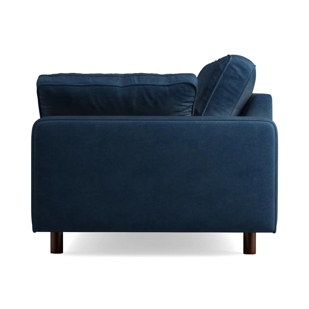 Content by Terence Conran Tobias, 3 Seater Sofa, Navy Blue Recycled Velvet with Dark Wood Legs – image 8