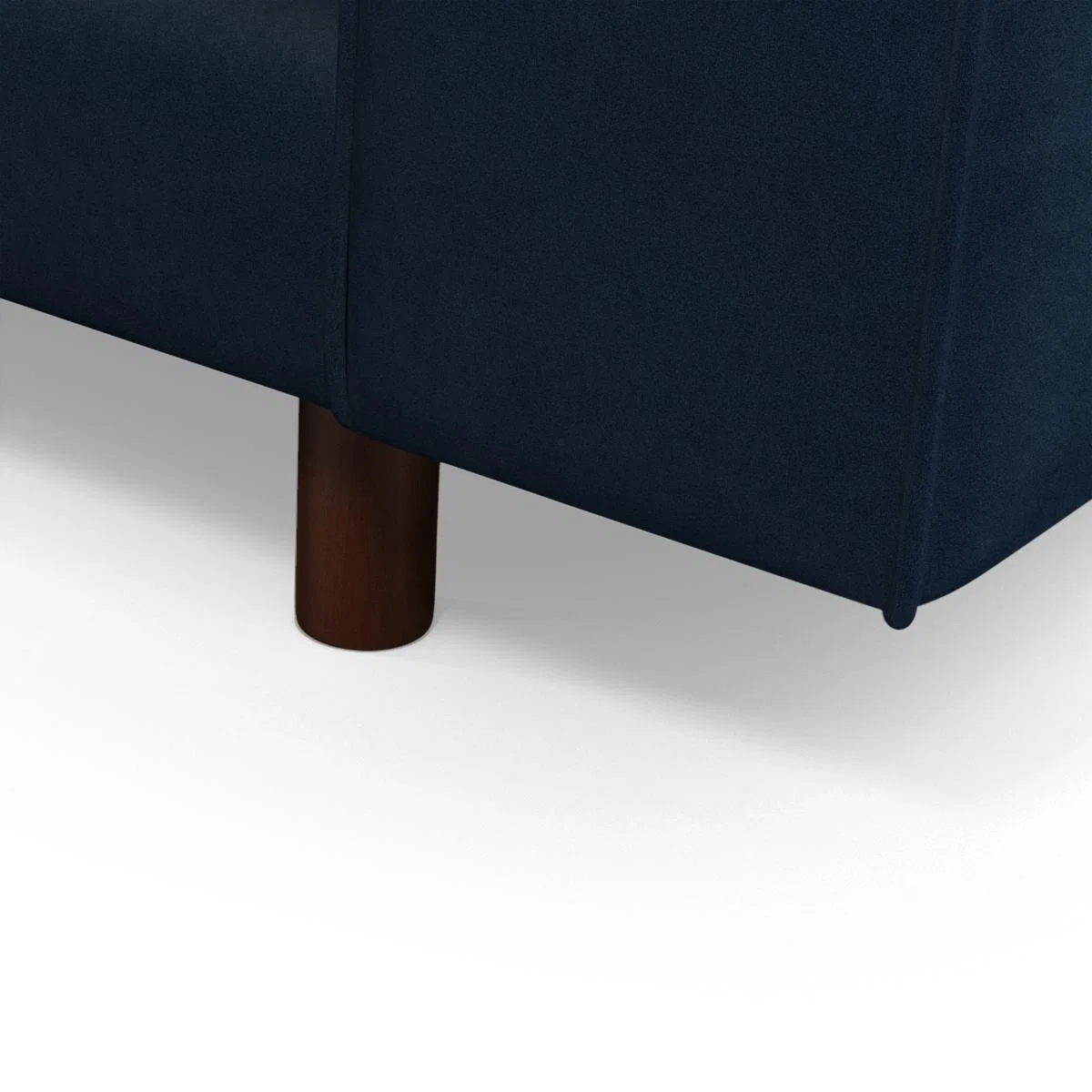 Content by Terence Conran Tobias, 3 Seater Sofa, Navy Blue Recycled Velvet with Dark Wood Legs – image 9