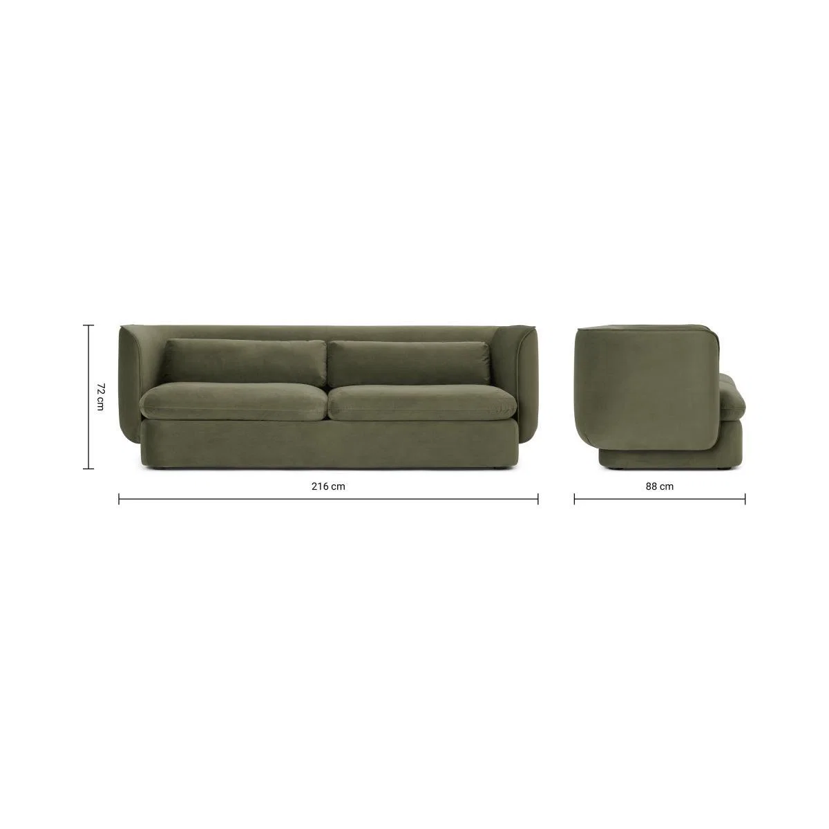 Maliri 3 Seater Sofa, Pistachio Green Recycled Velvet – image 9