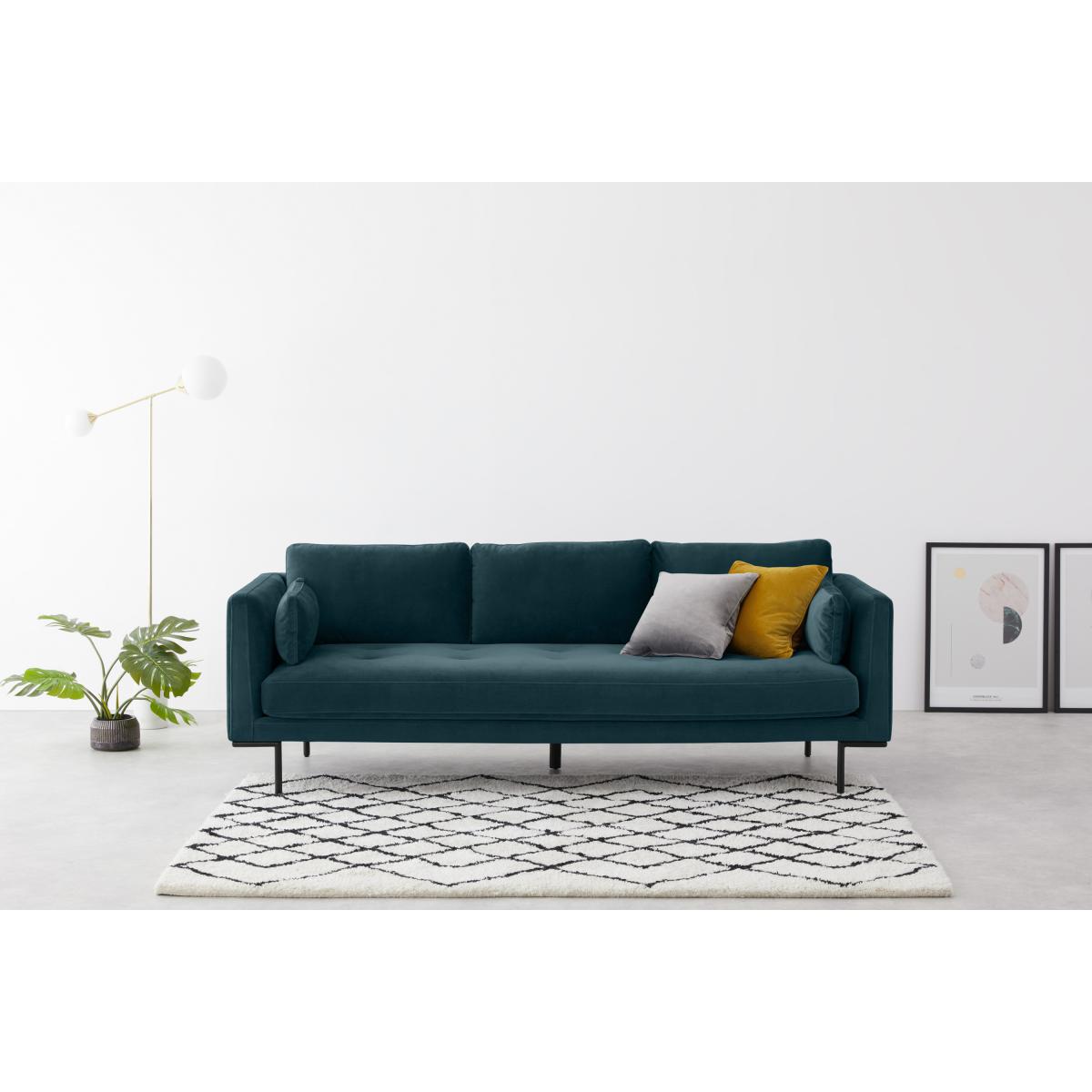 Harlow, 3 Seater Sofa, Coastal Blue Velvet – image 4